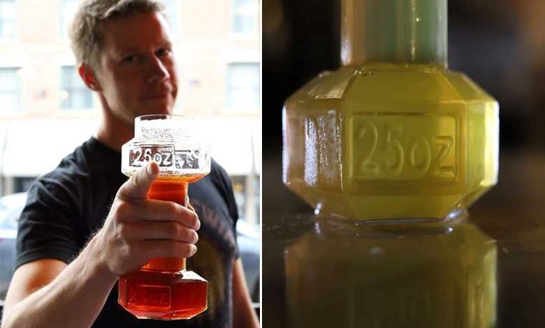 Insolite : le verre à bière en forme d'haltère - NeozOne