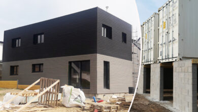 Une maison container en construction