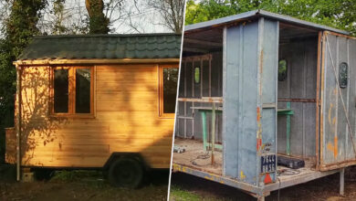 Une Tiny House transformée en cabane de chantier