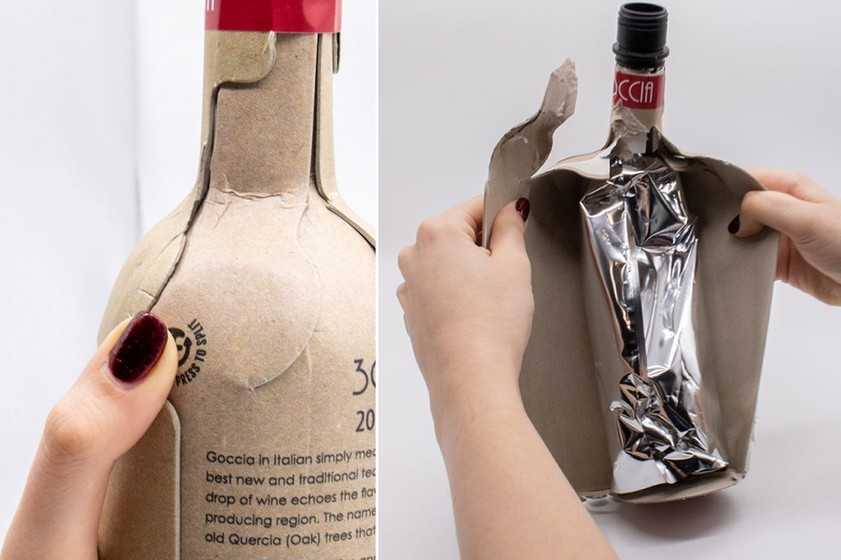 Papier cadeau 100% recyclé - étiquettes bouteille vin - 20m