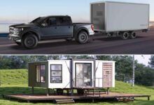 Une petite maison dépliable qui se tracte comme une Tiny House.