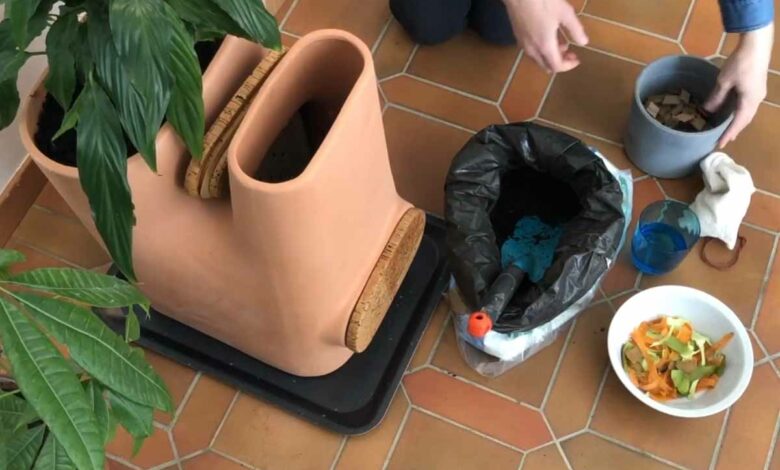 Composter vos déchets avec ce pot de fleurs équipé d'un lombricomposteur