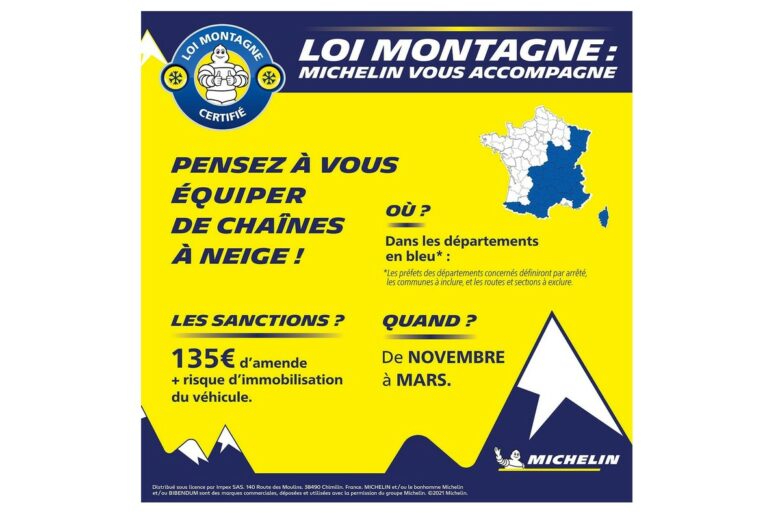 Une promotion sur les « chaînes à neige » composites Michelin pour se  mettre en conformité avec la Loi Montagne - NeozOne