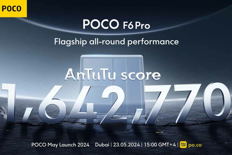 Plus de 1,6 million de points au test AnTuTu pour le POCO F6 Pro.