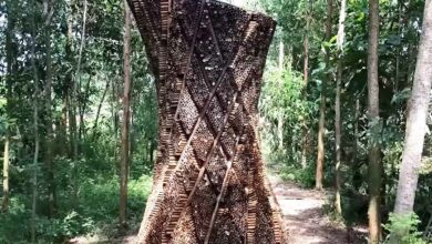 Une tour de refroidissement en bambou qui repose sur le principe adiabatique.