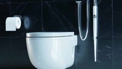 Une brosse pour nettoyer les toilettes qui fonctionne un peu comme un nettoyeur haute pression.