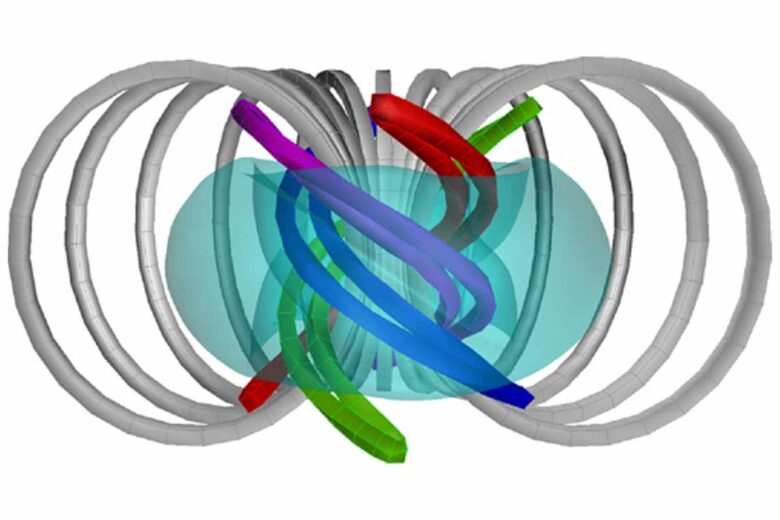 Représentation du réacteur nucléaire hybride, un mix de technologie du tokamak et du stellarator.