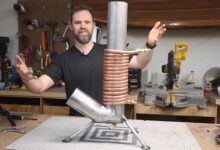 Cet homme propose un tutoriel vidéo complet pour fabriquer un poêle rocket chauffe-eau.