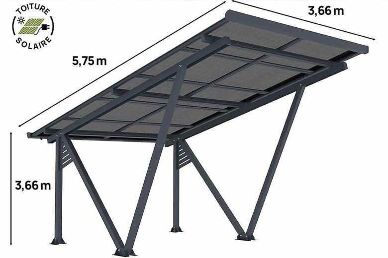 Un carport solaire actuellement en promotion chez Castorama.