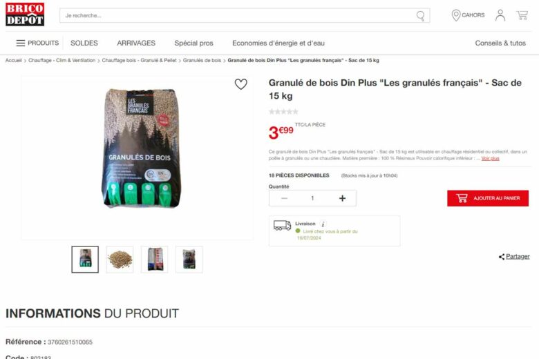 Une offre à saisir sur ces pellets de bois.