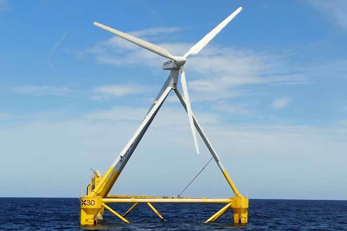Une éolienne offshore mobile qui s'aligne sur la direction du vent.