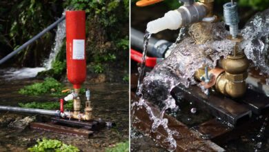 Comment fabriquer une pompe à eau hydraulique avec un vieil extincteur ?