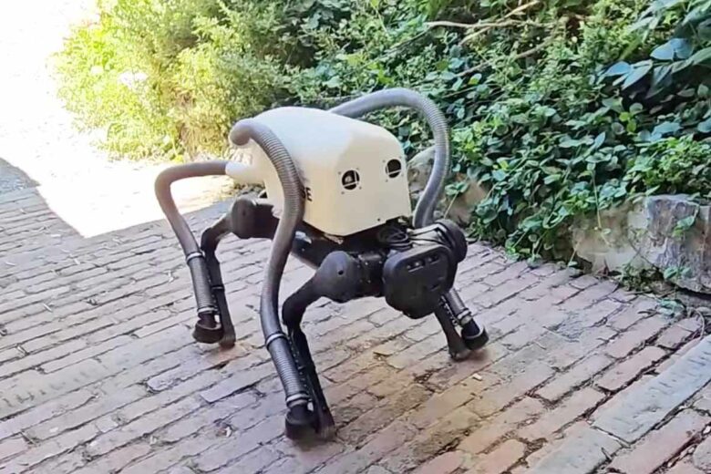 Ce robot aspire les mégots à terre.