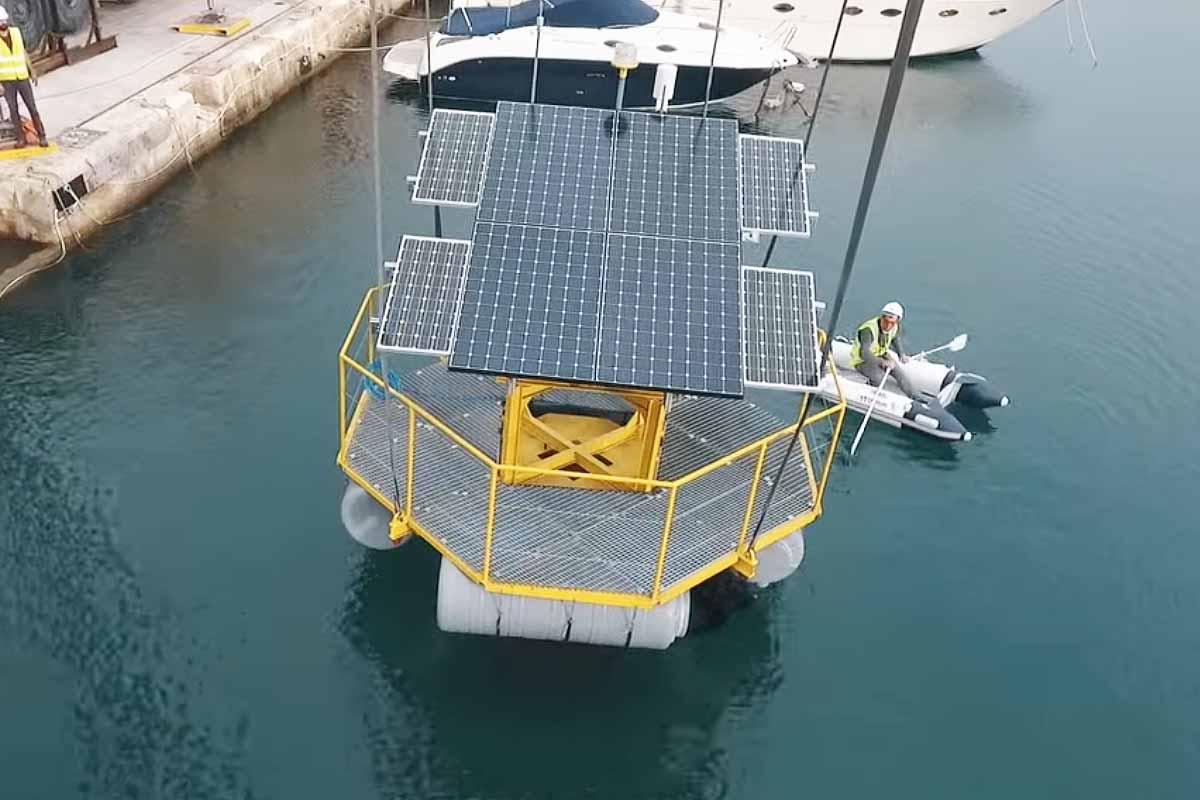 Un système permettant de stocker l'énergie éolienne en surplus.