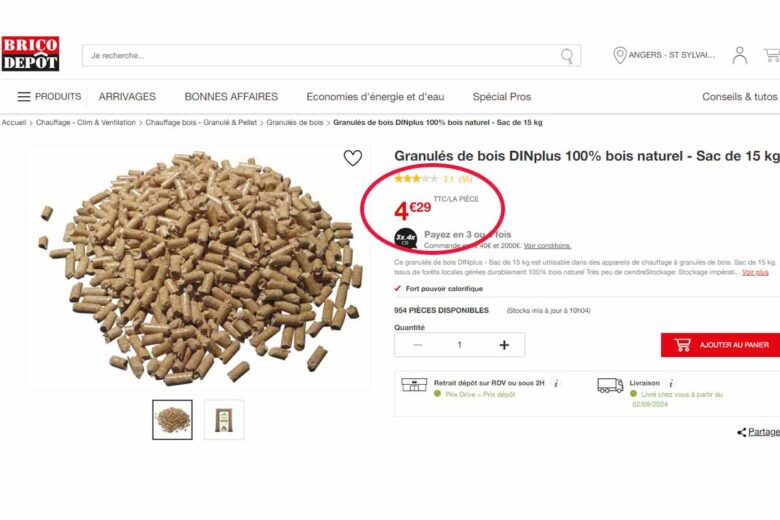 Un prix très attractif pour ces pellets de bois.