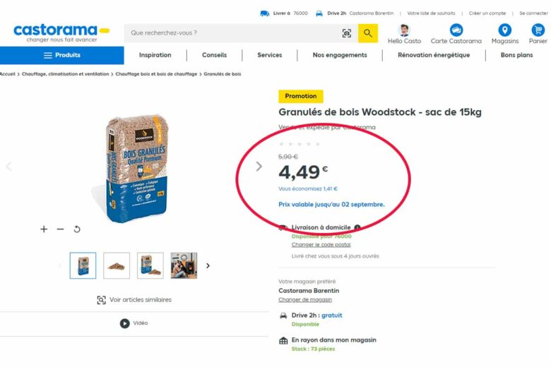 Un prix en promotion jusqu'au 2 septembre sur ces pellets. 