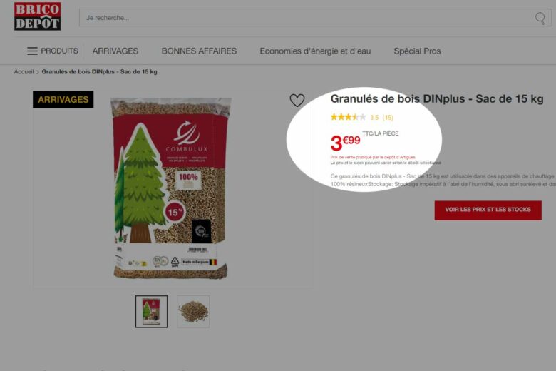 Granulés de bois DINplus - Sac de 15 kg