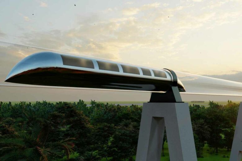 Concept de train hyperloop.