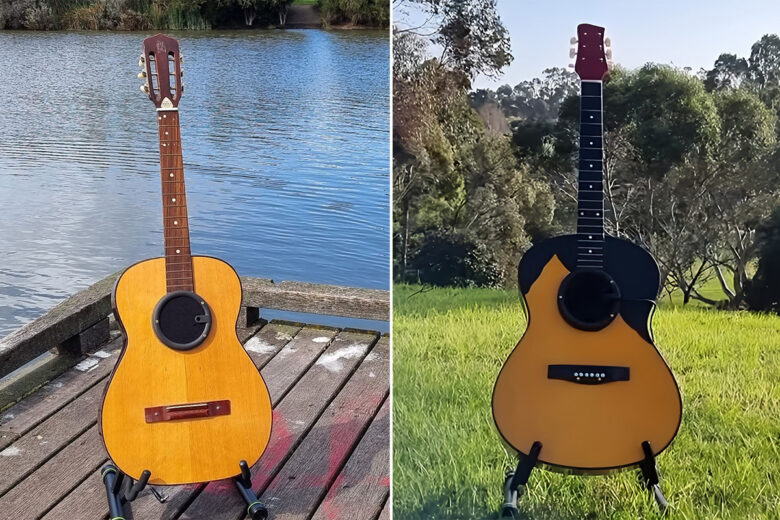 Des guitares transformées en enceintes bluetooth.