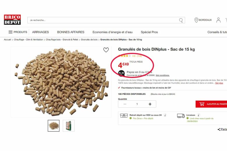 Ces pellets sont en vente chez Brico Dépôt.