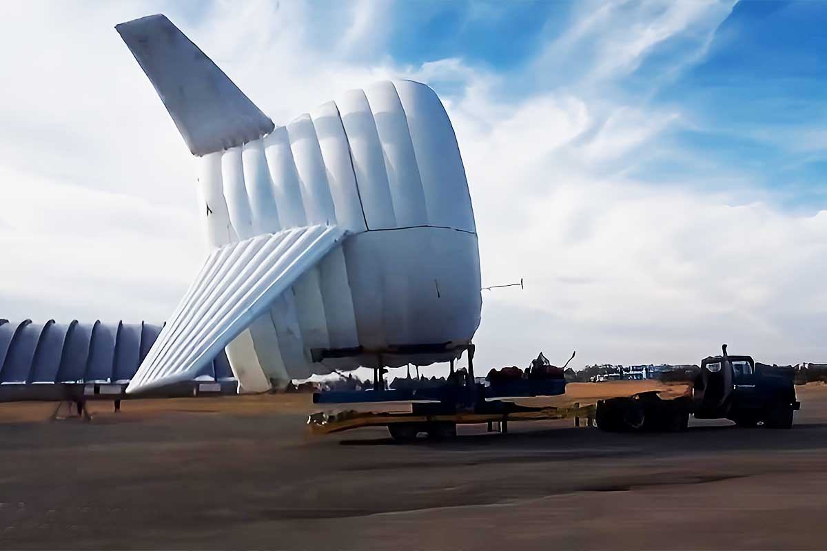 Une éolienne à la forme d'un dirigeable pour capter les vents d'altitude.