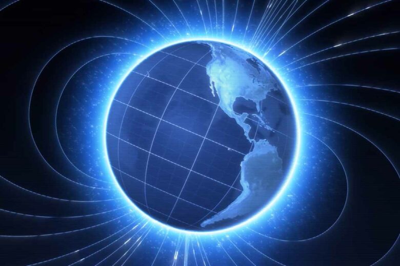 Un flux constant de particules chargées électriquement qui se déplace dans l’espace au-dessus des régions polaires de la Terre.