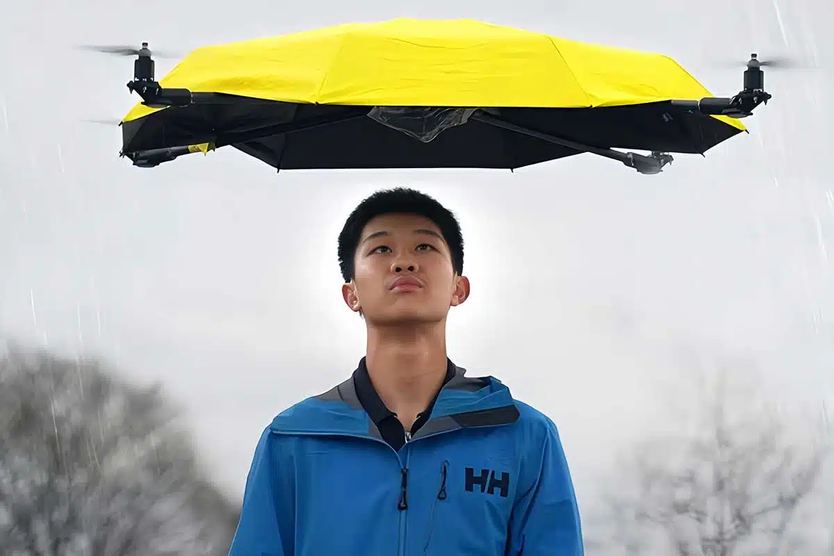 Le YouTubeur I Build Stuff invente le parapluie volant !