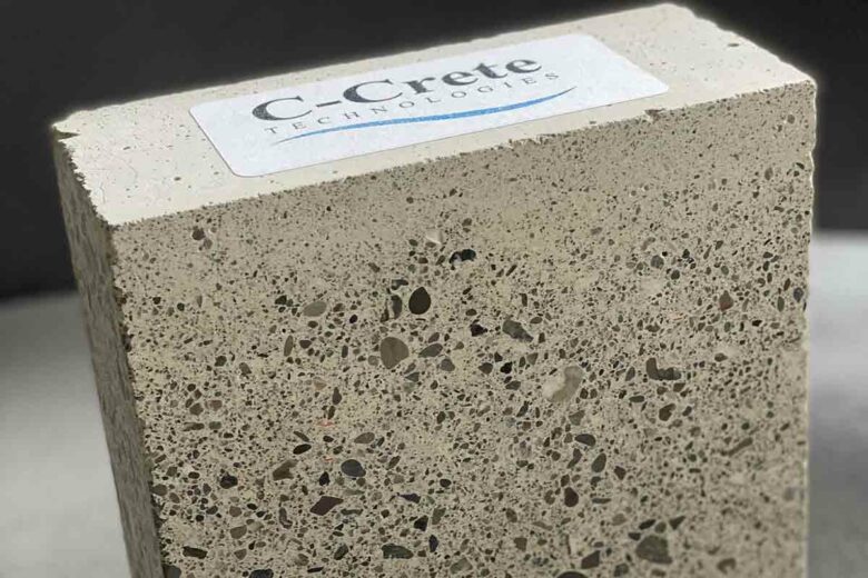 L'un des produits C-Crete Technologies produisant 100 % d'émissions de carbone en moins qu'un béton classique.