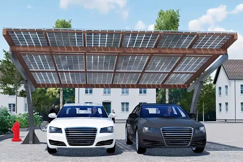 Le carport solaire Curve de GridParity promet un montage simple et rapide pour garer sa voiture et produire de l'électricité.