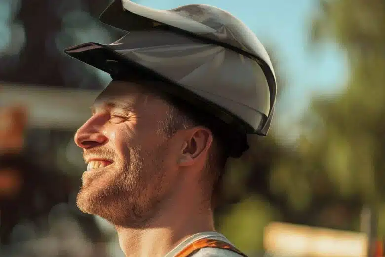 Un travailleur qui porte un casque Tailwind.