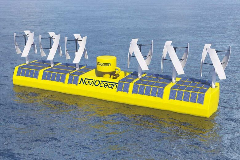 Une centrale électrique hybride offshore développée par NoviOcean.