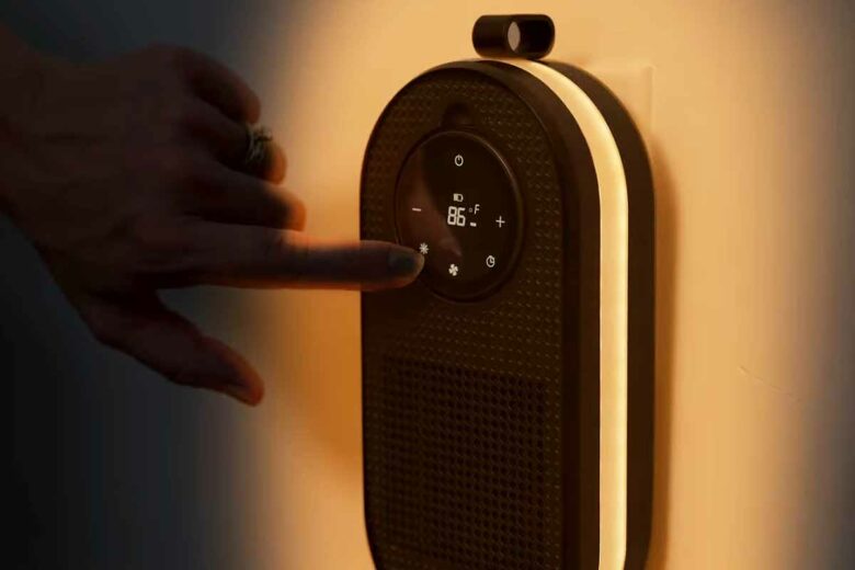 Le CozyPod de Venty est un radiateur portable qui peut aussi faire office le veilleuse avec son contour lumineux.