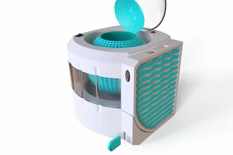 Une machine à laver le linge qui utilise les eaux usées de la douche pour réaliser ses cycles de lavage.