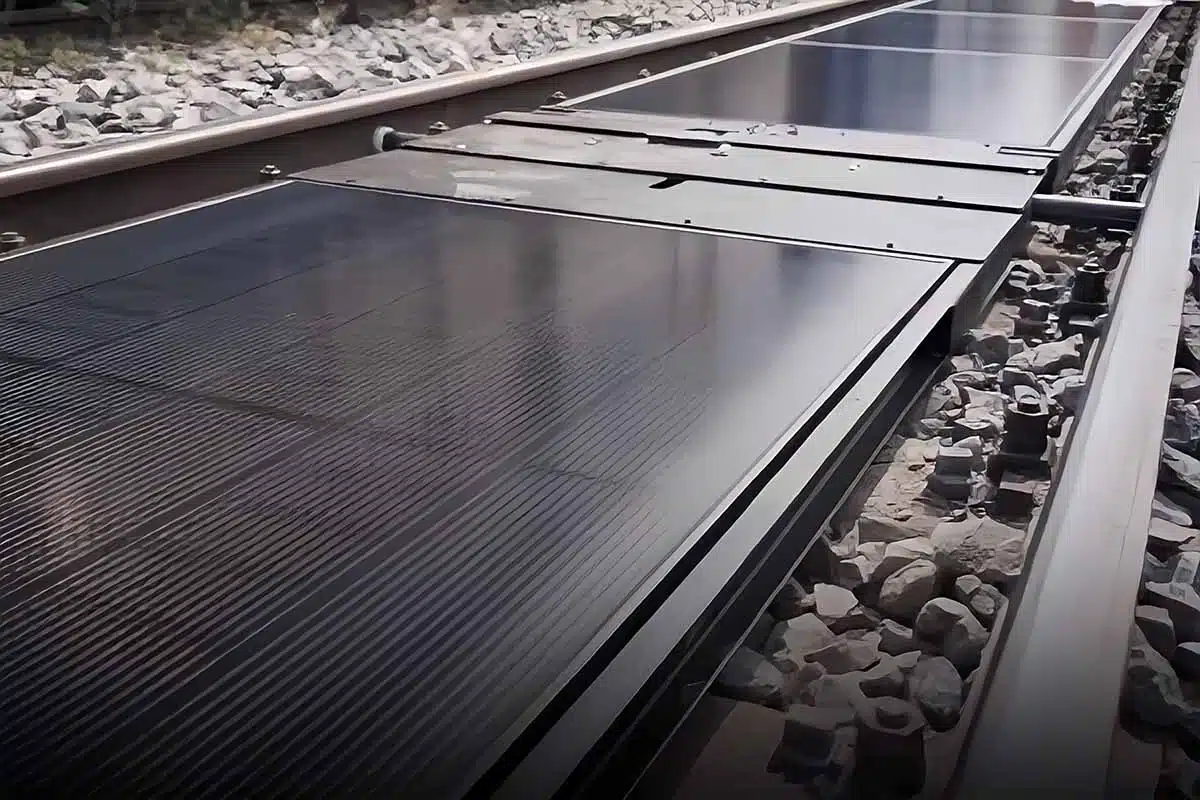 Un projet pilote vise à installer des panneaux solaires entre les rails de voies ferrées en Suisse.