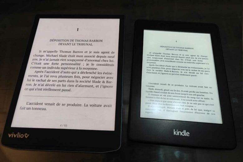 Comparatif avec la Kindle d'Amazon.