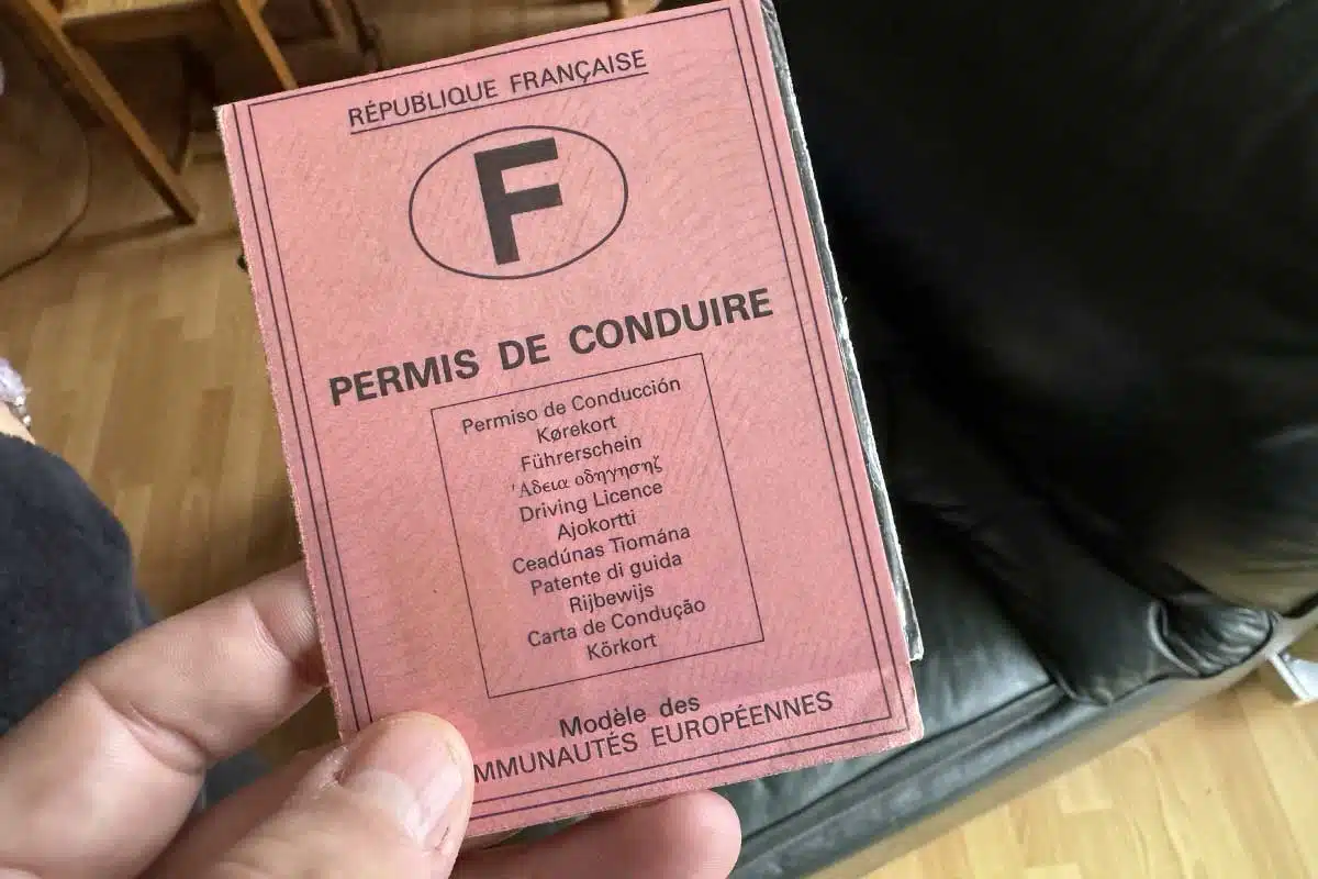 Un permis de conduire format papier.