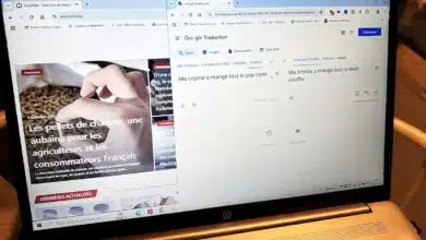 Google traduction sur un ardinateur portable.