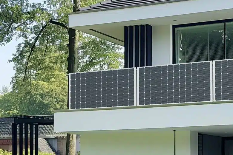 Installation solaire avec panneaux et batterie sur une maison.