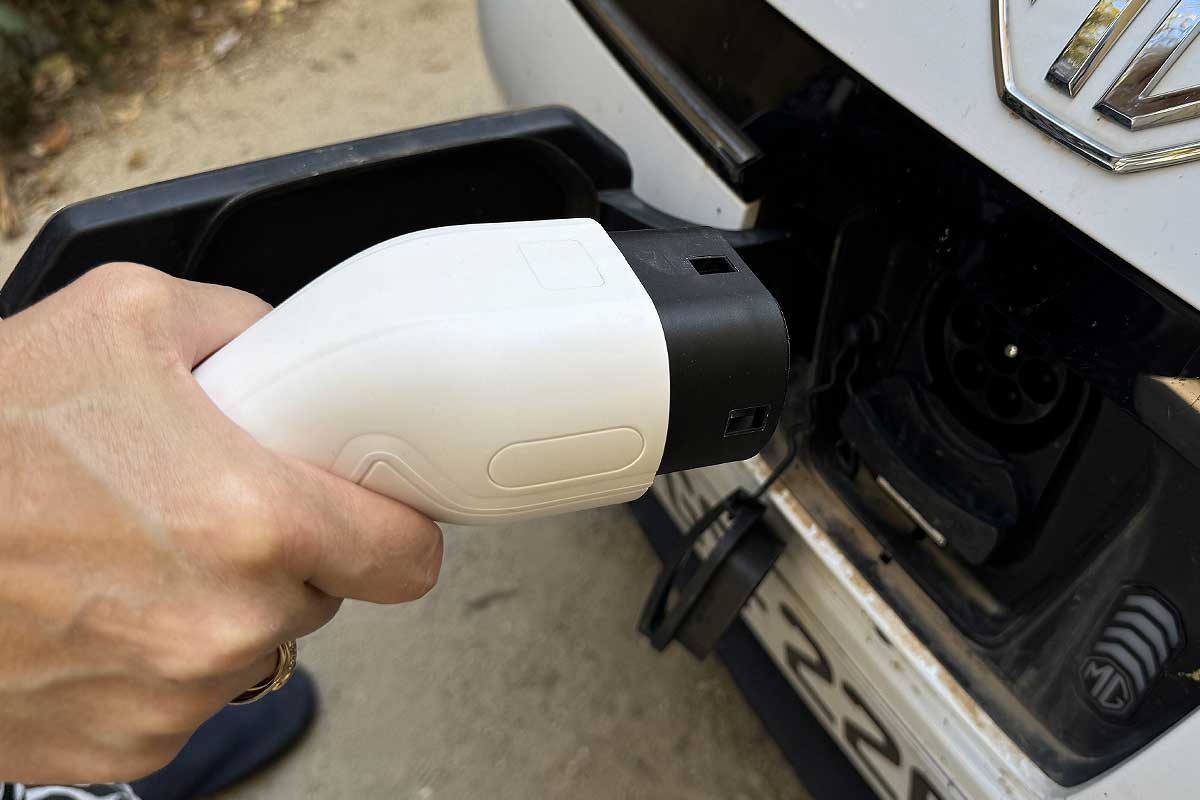 Une prise de recharge pour voiture électrique.