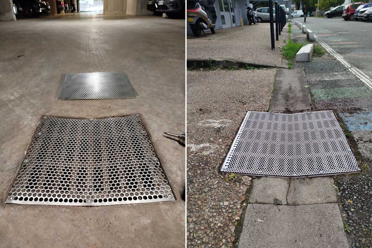 Des grilles anti-rongeurs disposées pour éradiquer une prolifération de nuisibles.