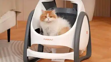 Une litière pour chat automatisée.