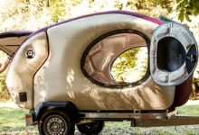 Une caravane conçue en impression 3D à partir de bouteilles plastiques recyclées.