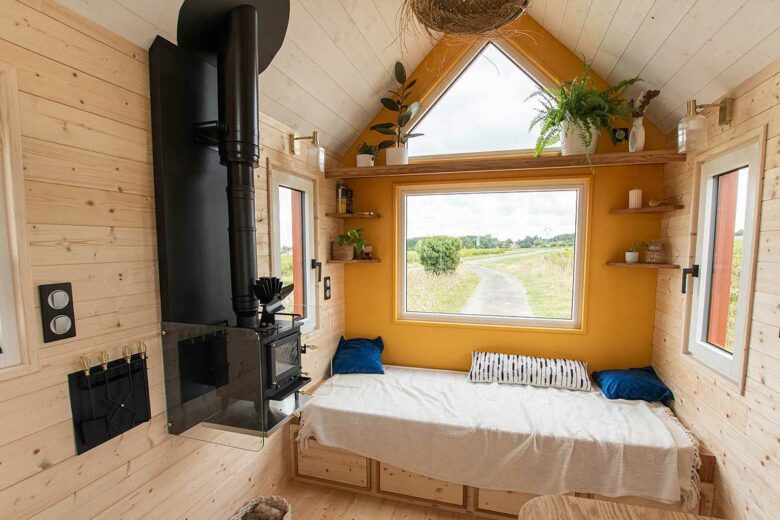 Le coin salon de la tiny house Leïla.