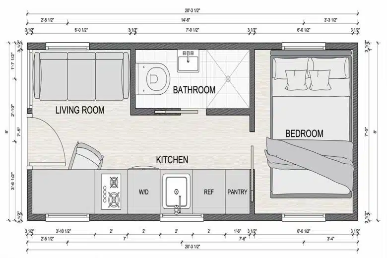 Les plans de la tiny house LAD.