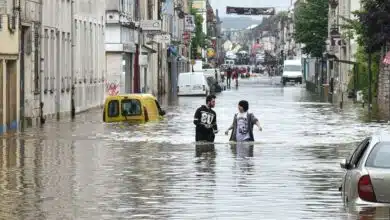 La ville de Nemours sous les eaux.