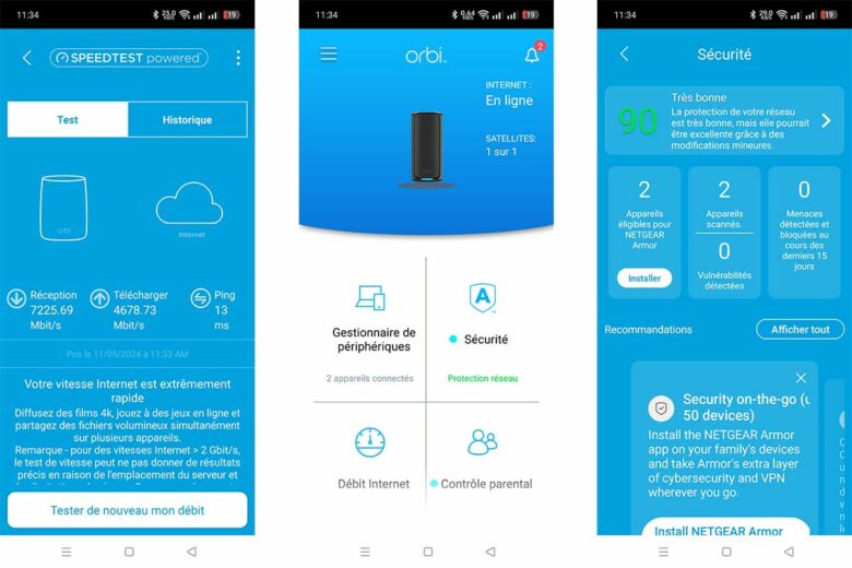 L'application dédiée Netgear Orbi.