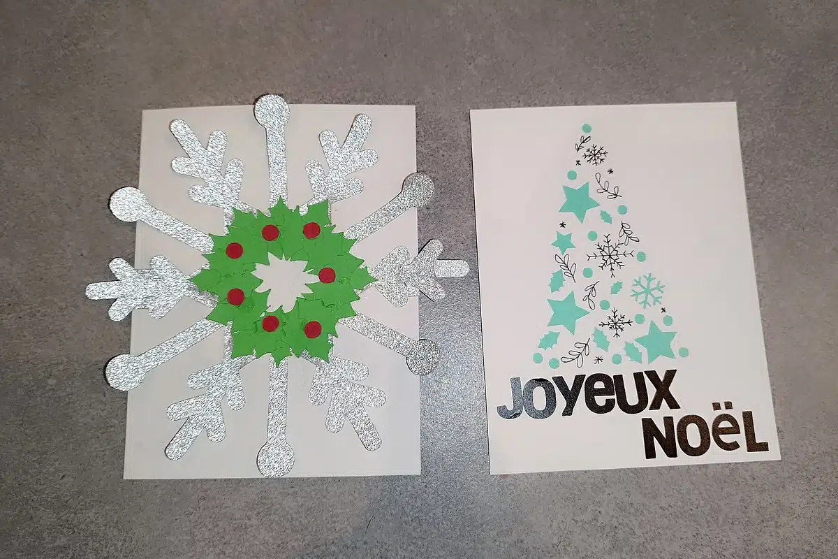 Mes premières cartes réalisées avec la Cricut Joy Xtra.