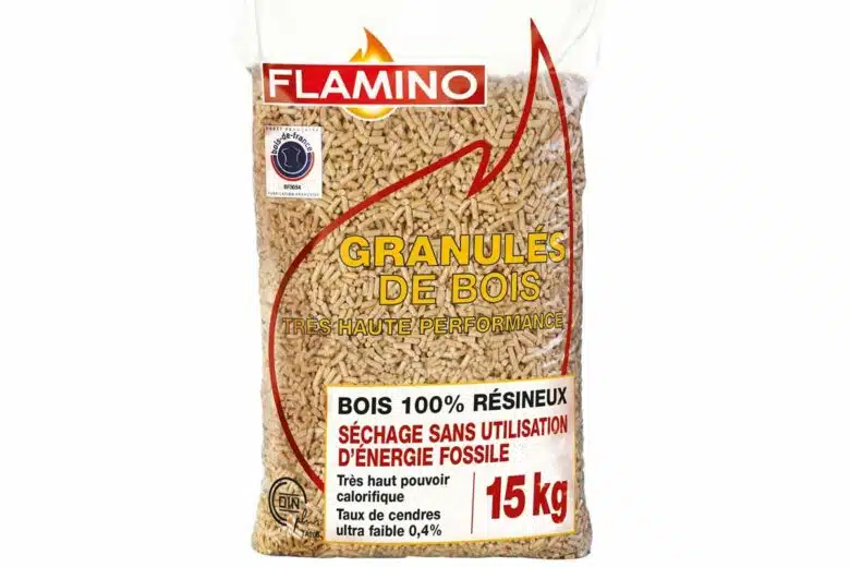 Un sac de pellets Flamino.