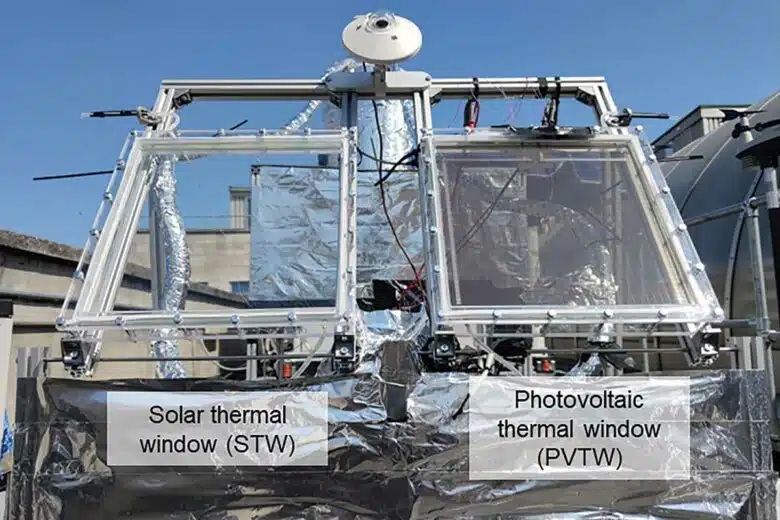 Une structure pour tester le prototype de verre photovoltaïque.