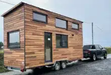 La tiny house de Laurent lors de sa livraison.